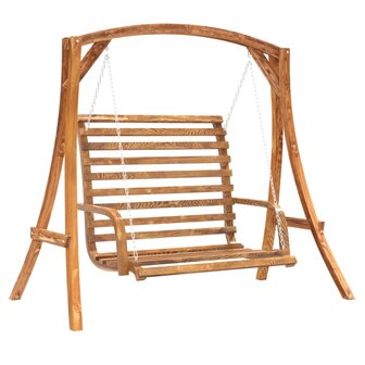Schommelbank vurenhout met teak afwerking 2