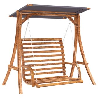 Schommelbank met luifel vurenhout met teak afwerking 2