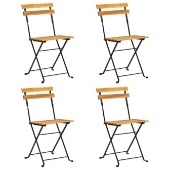 Bistrostoelen inklapbaar 4 st massief acaciahout 2