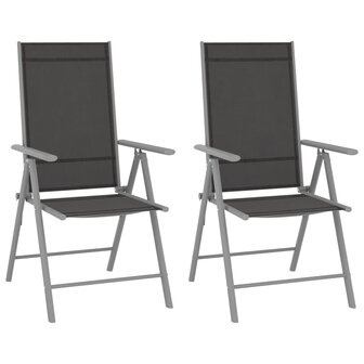 3-delige Bistroset aluminium en textileen zilverkleurig 2