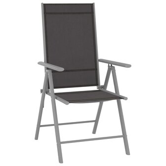 3-delige Bistroset aluminium en textileen zilverkleurig 3