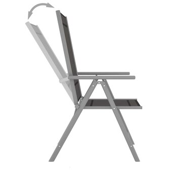 3-delige Bistroset aluminium en textileen zilverkleurig 7