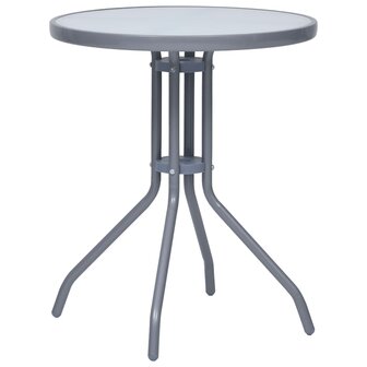 3-delige Bistroset aluminium en textileen zilverkleurig 9