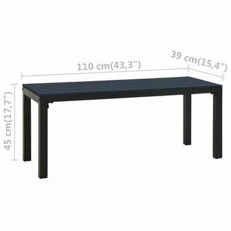 Tuinbank 110 cm staal en HKC zwart 6