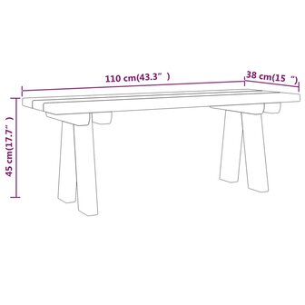Tuinbank 110 cm ge&iuml;mpregneerd massief grenenhout 7