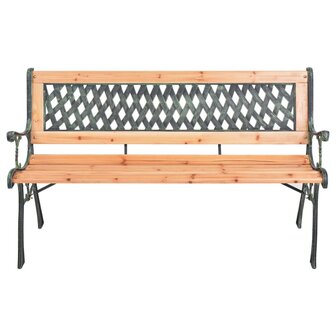 Tuinbank 116 cm gietijzer en massief vurenhout 2