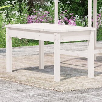 Tuinbank 80x44x45 cm massief grenenhout wit 3