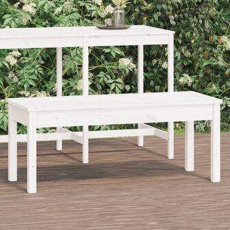 Tuinbank 109x44x45 cm massief grenenhout wit 1