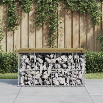 Tuinbank schanskorfontwerp 83x44x42 cm ge&iuml;mpregneerd hout 1