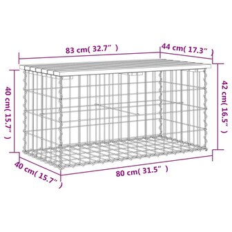 Tuinbank schanskorfontwerp 83x44x42 cm ge&iuml;mpregneerd hout 8