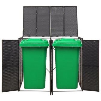 Containerberging dubbel 140x80x117 cm poly rattan zwart 2