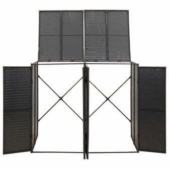 Containerberging dubbel 140x80x117 cm poly rattan zwart 4