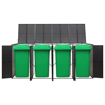 Containerberging viervoudig 274x80x117 cm poly rattan zwart 2