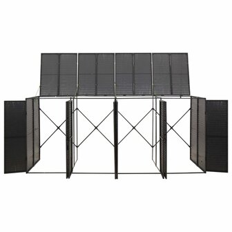 Containerberging viervoudig 274x80x117 cm poly rattan zwart 3