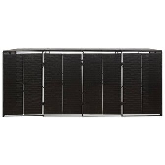 Containerberging viervoudig 274x80x117 cm poly rattan zwart 4