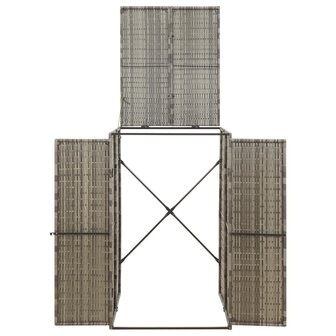 Containerberging enkel 70x80x117 cm poly rattan grijs 3