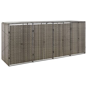 Containerberging viervoudig 274x80x117 cm poly rattan grijs 1