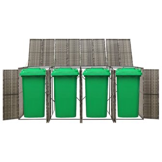 Containerberging viervoudig 274x80x117 cm poly rattan grijs 2