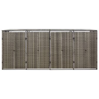 Containerberging viervoudig 274x80x117 cm poly rattan grijs 4