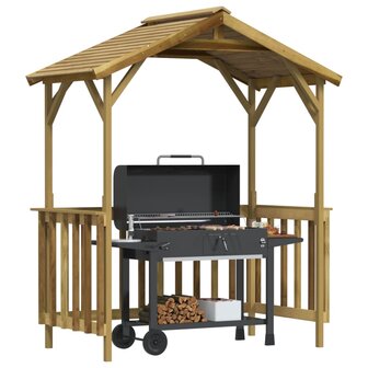 Barbecue-overkapping 163,5x93x210 cm ge&iuml;mpregneerd grenenhout 2