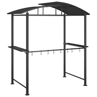 Barbecue-overkapping 210x114x230 cm staal antracietkleurig 5