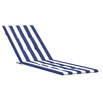 Terrasstoelkussen gestreept oxford stof blauw en wit 2