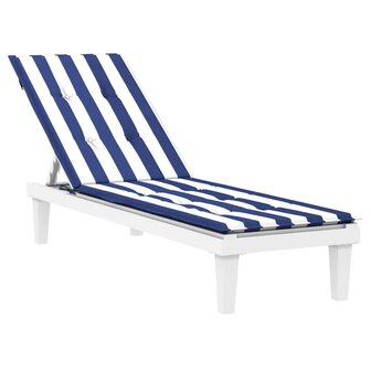 Terrasstoelkussen gestreept oxford stof blauw en wit 3