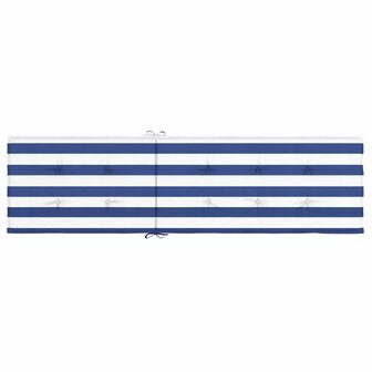 Terrasstoelkussen gestreept oxford stof blauw en wit 5