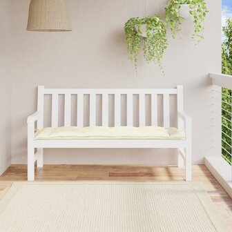 Tuinbankkussen 150x50x7 cm oxford stof cr&egrave;mekleurig 1