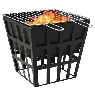 Vuurplaats en barbecue 2-in-1 34x34x48 cm staal 1