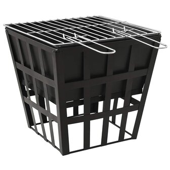 Vuurplaats en barbecue 2-in-1 34x34x48 cm staal 2