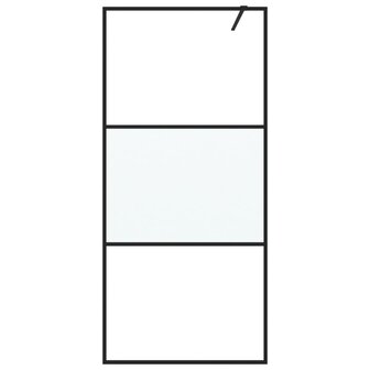 Inloopdouchewand 90x195 cm halfmat ESG-glas zwart 3