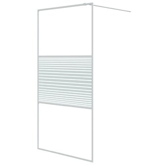 Inloopdouchewand 100x195 cm transparant ESG-glas wit 2