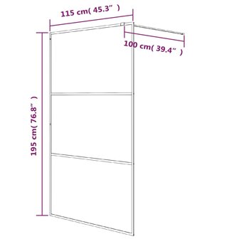 Inloopdouchewand 115x195 cm transparant ESG-glas wit 7