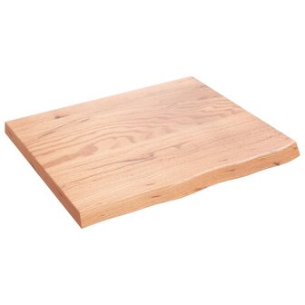 Wastafelblad 60x50x2 behandeld massief hout lichtbruin 2