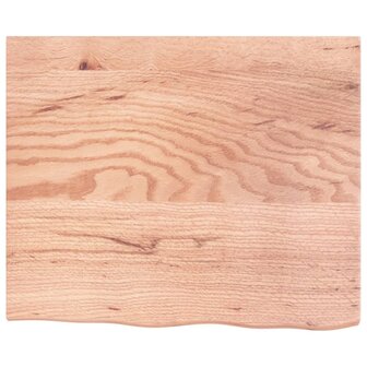 Wastafelblad 60x50x2 behandeld massief hout lichtbruin 3