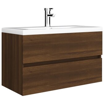 Wastafelkast 80x38,5x45 cm bewerkt hout bruin eikenkleur 4