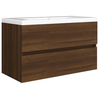 Wastafelkast 80x38,5x45 cm bewerkt hout bruin eikenkleur 5