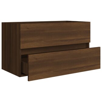 Wastafelkast 80x38,5x45 cm bewerkt hout bruin eikenkleur 6