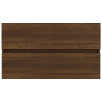 Wastafelkast 80x38,5x45 cm bewerkt hout bruin eikenkleur 7