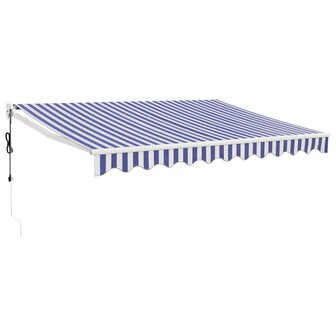 Luifel automatisch uitschuifbaar 3x2,5 m blauw en wit 2