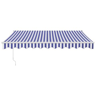Luifel automatisch uitschuifbaar 3x2,5 m blauw en wit 3