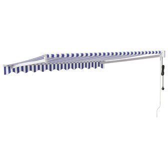 Luifel automatisch uitschuifbaar 3x2,5 m blauw en wit 5