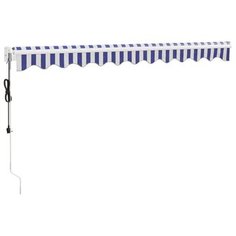 Luifel automatisch uitschuifbaar 3x2,5 m blauw en wit 6