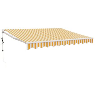 Luifel automatisch uitschuifbaar 3x2,5 m geel en wit 2