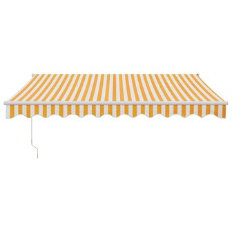 Luifel automatisch uitschuifbaar 3x2,5 m geel en wit 3
