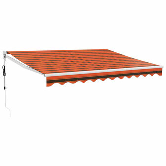 Luifel automatisch uitschuifbaar 3,5x2,5 m oranje en bruin 2
