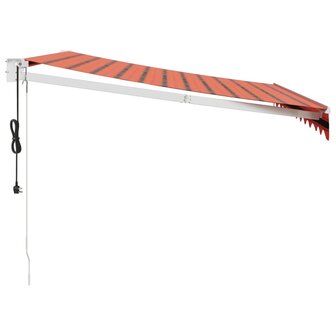 Luifel automatisch uitschuifbaar 3,5x2,5 m oranje en bruin 4