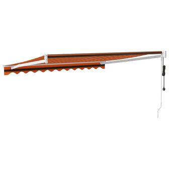 Luifel automatisch uitschuifbaar 3,5x2,5 m oranje en bruin 5