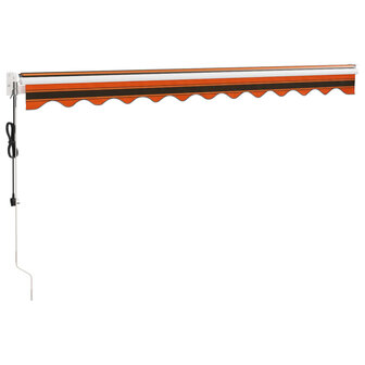 Luifel automatisch uitschuifbaar 3,5x2,5 m oranje en bruin 6